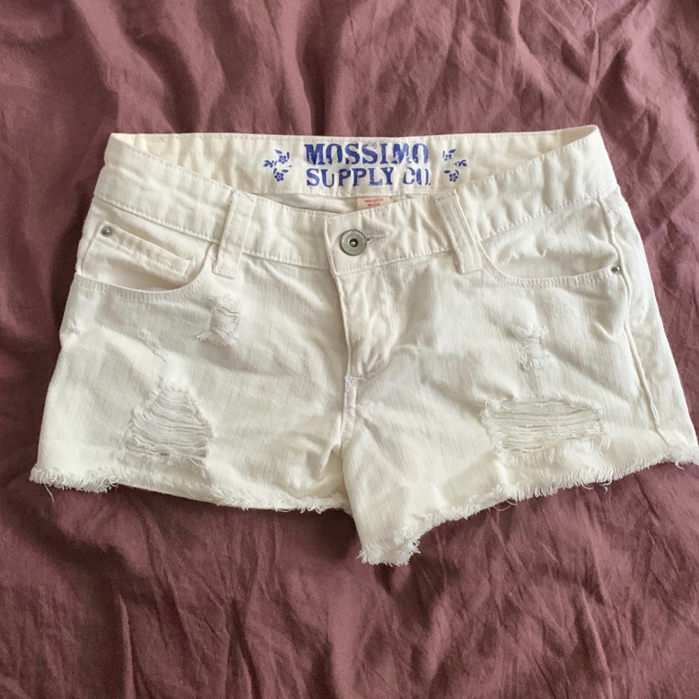 Women’s white denim shorts